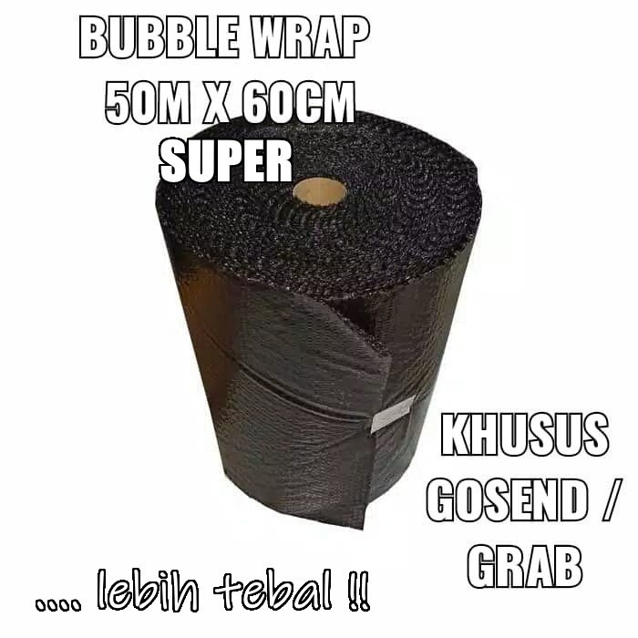 

Bubble Wrap HITAM SUPER 60cm x 50m Tebal Buble Wrapping Pack Black