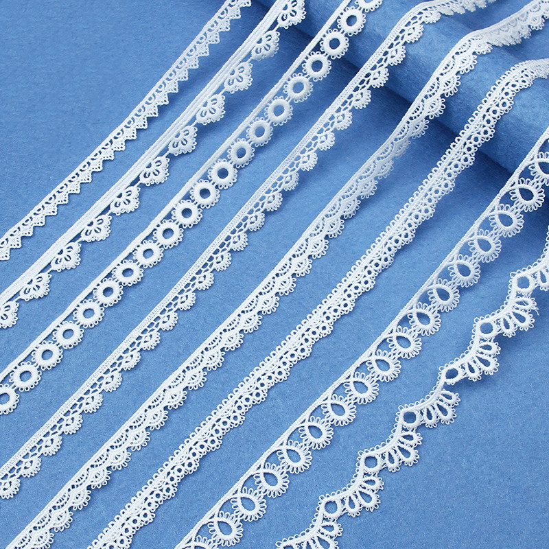 

5Yards White Cotton Embroidered Lace Trim Ribbons Fabric DIY Handmade Craft Materials Sewing Garment Clothes Accessories