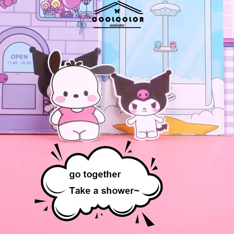 

COD❤️Paket Bahan Stiker DIY Buatan Tangan Buku Tenang Sanrio Anti-potong Mainan Anak-CL