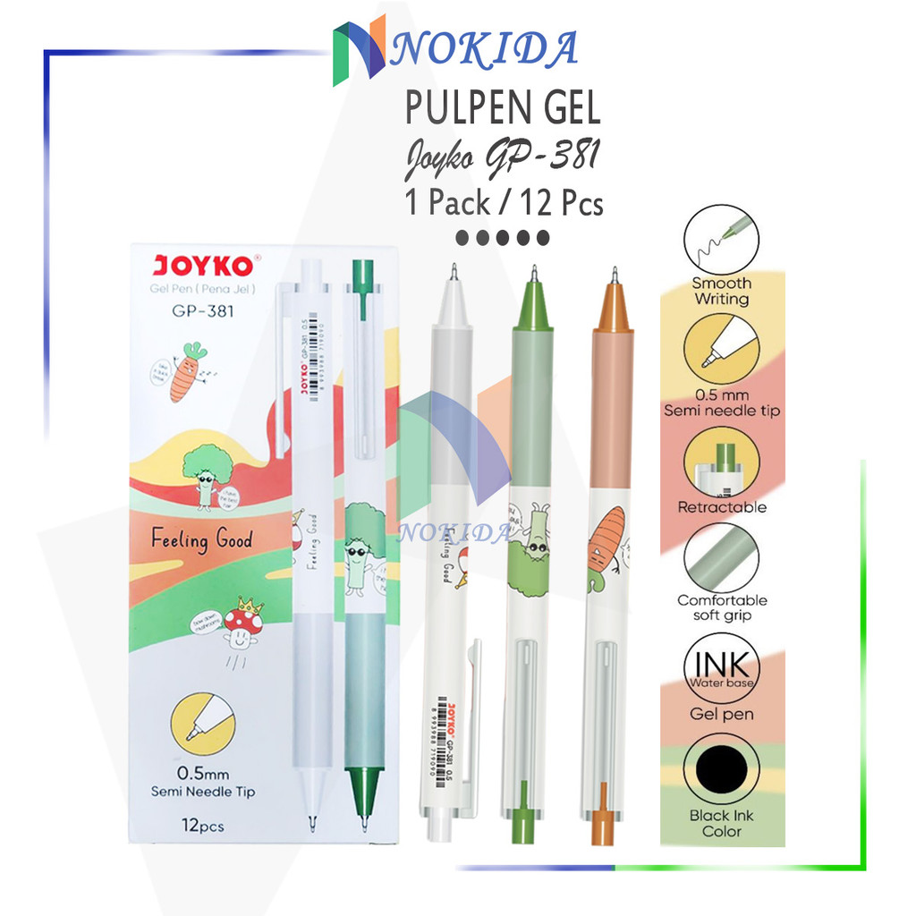 

Nokida Pulpen Joyko Jel 1 Pak [GP-381] / Bulpen Bolpen Ball Pen Ballpoint Gel 1 Pack / Alat Tulis Sekolah