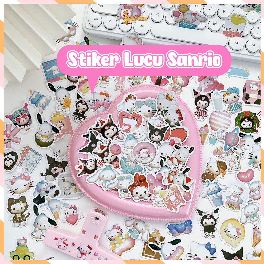 

Edden Stiker Lucu Stiker Kartun 3D Kuromi Stitch Anti Air Stikers Cocok untuk Dekorasi