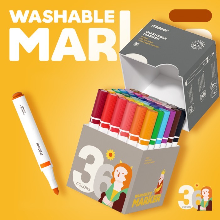 

Mideer Washable Marker 24 pcs mainan spidol bisa di hapus untuk anak - 36 Pcs