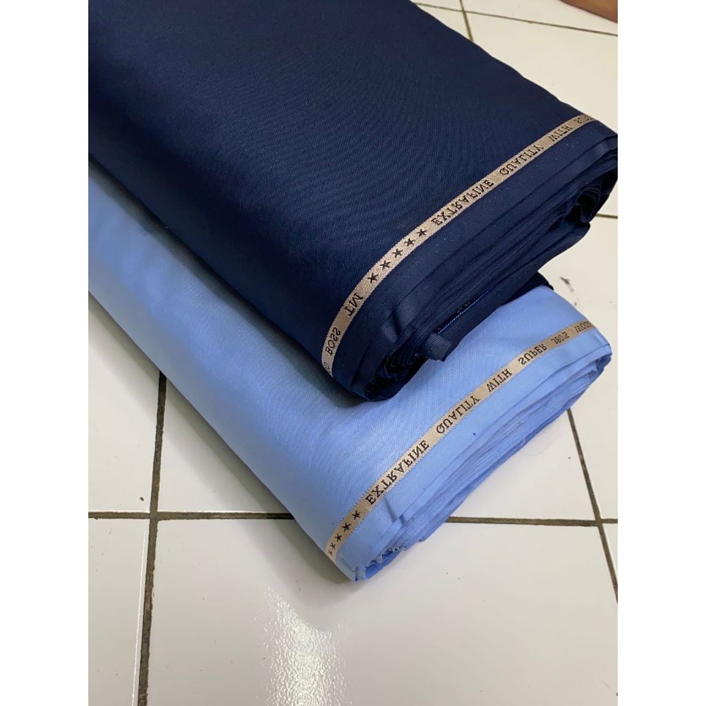 Kain Wool dan Silk Biru untuk Seragam PDH Safari