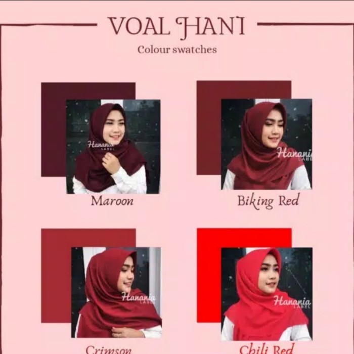 ✨BISA COD✨ - VOAL HANI MAROON RED MERAH - HANANIA LABEL- SAHARA SUPERFINE 120X120 - Crimson, Jahit T