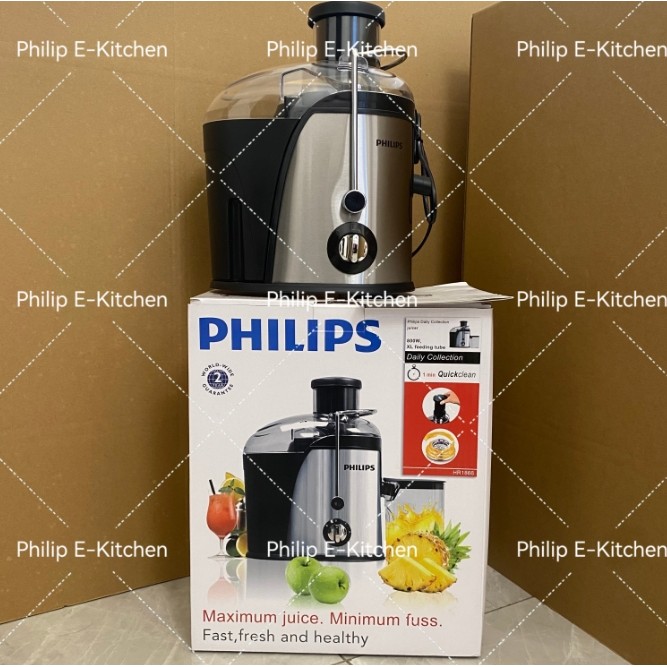 Philips Juicer Extractor-Slow Juicer HR1866 800W Philips Fruit Stainless Steel Philips Blender