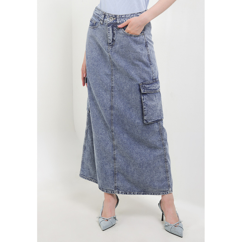 EXIT Xixi Skirts 196.93513.42 |Rok Jeans Wanita - Warna Biru
