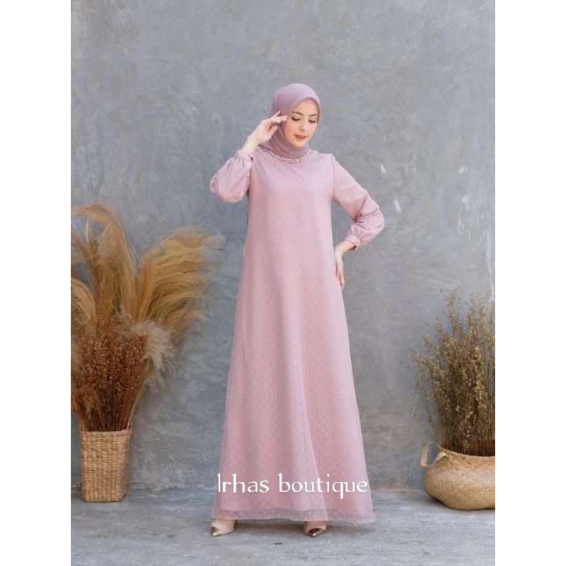 Shopee fashion irhas boutique - Dress pesta - dress terbaru - dress mewah elegan cantik - Gamis terb