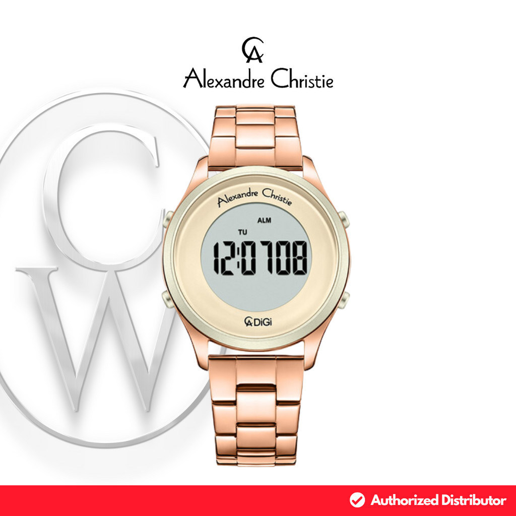 Jam Tangan Wanita Alexandre Christie AC 9363 LHBRGGRBA Rantai Digital