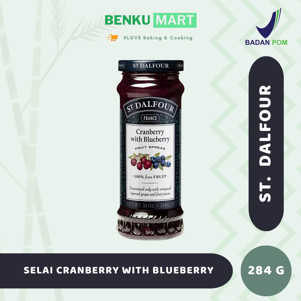 

Selai St. Dalfour Cranberry with Blueberry Jam Fruit Spread 10 Oz | 284 Gr