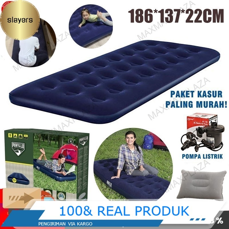 SL Kasur angin intex/kasur angin camping/kasur angin otomatis viral/kasur tiup/kasur pompa/kasur lip