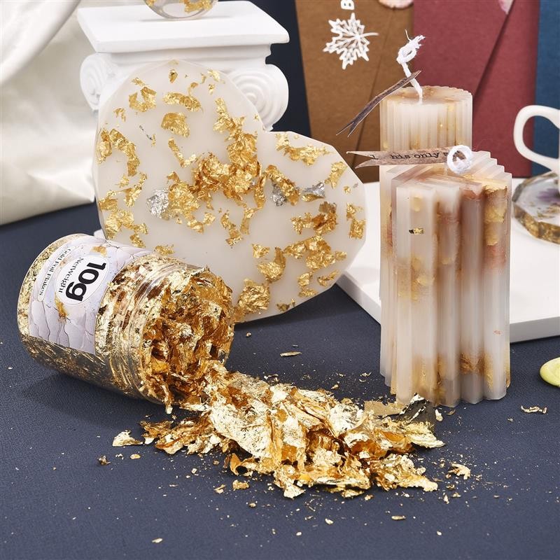 

Imitation Gold Sliver Copper Foil Sequins Glitter Craft Leaf Flake Sheet Shiny Foil Paper For Gilding DIY Nail Art Decoration