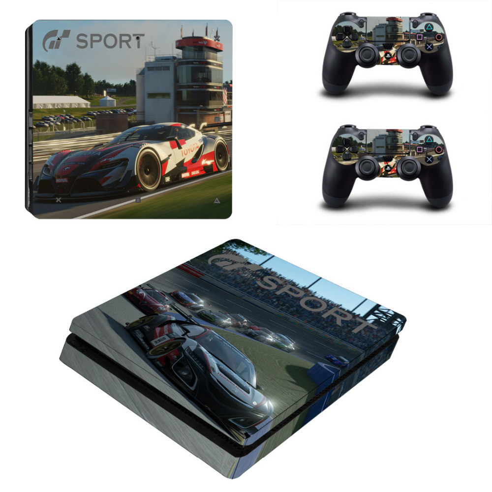 Gran Turismo Sport & GT Sport PS4 Slim Skin Sticker For Sony PlayStation 4 Console and 2 Controller 