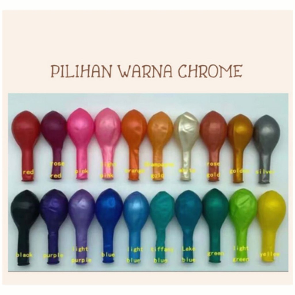 BALON METALIC 7 INCH/ BALON METALIK BALON LATEX BALON CHROME BALON MURAH BALON WARNA WARNI