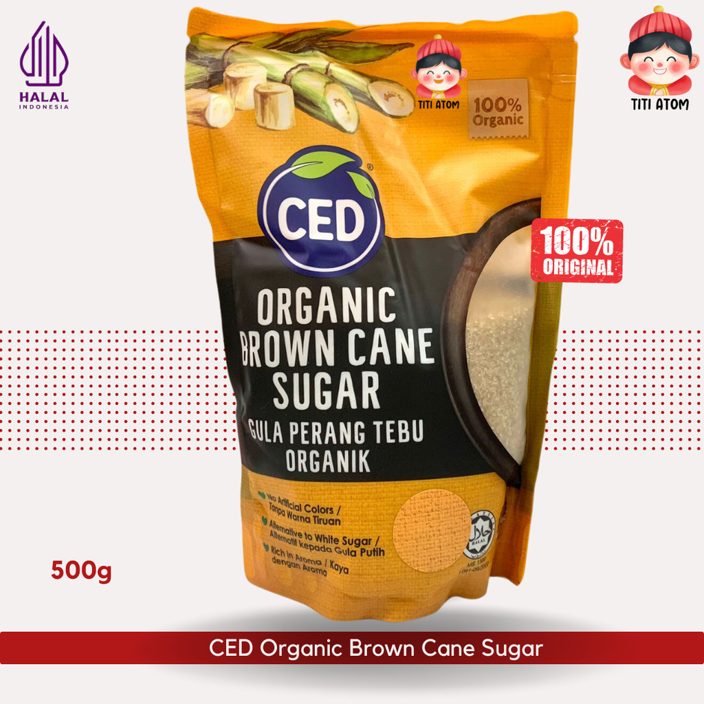 

CED Organic Brown Cane Sugar Gula Coklat Organik 500g