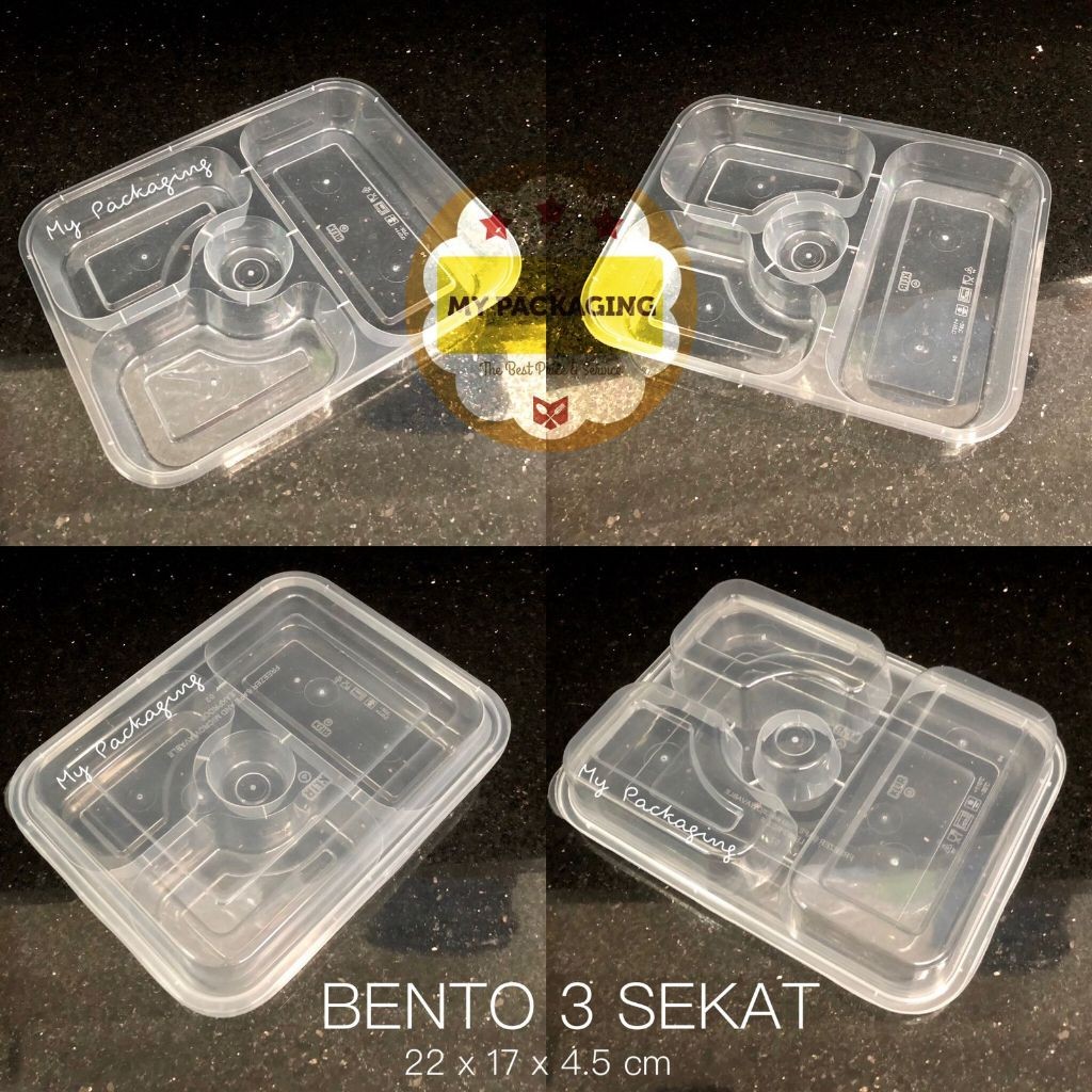 Thinwall Bento Sekat 3 / Food Container + Tutup (isi 25set)