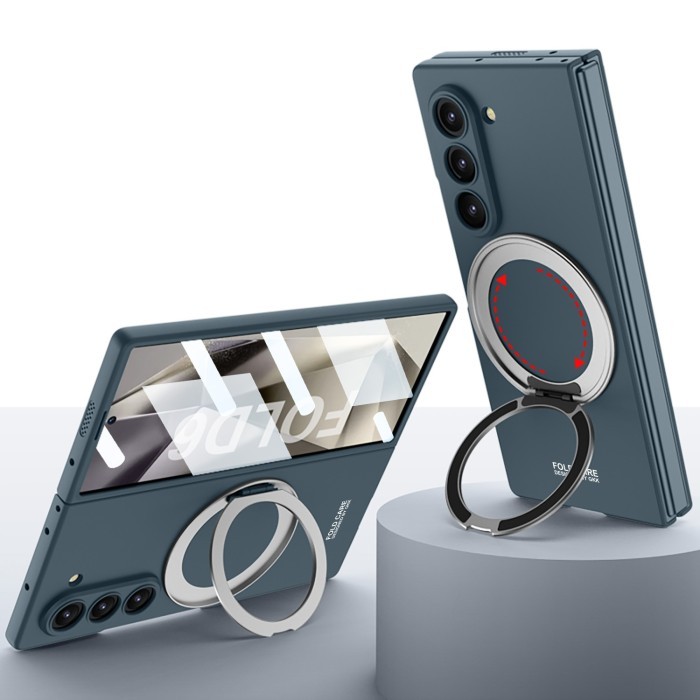 Case Samsung Galaxy Z Fold 6 Fold6 GKK Ultra Thin PC Ring Magsafe Magnetic Rotating Stand Screen