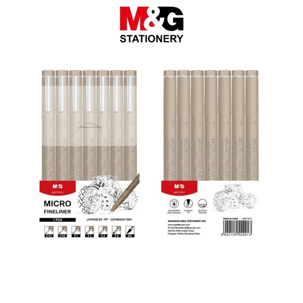

Micro Fineliner M&G Drawing Pen #ASPT7971 Tip Pulpen Gambar M&G Micron Drawing Pen - Set 7- SHAGB