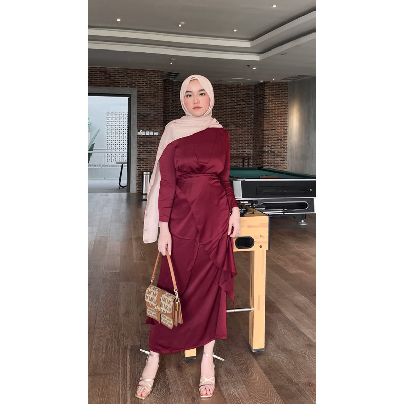 AURABUTIK CLARA GAUN DRESS | kaftan dress | dress muslimah | Bridesmaid