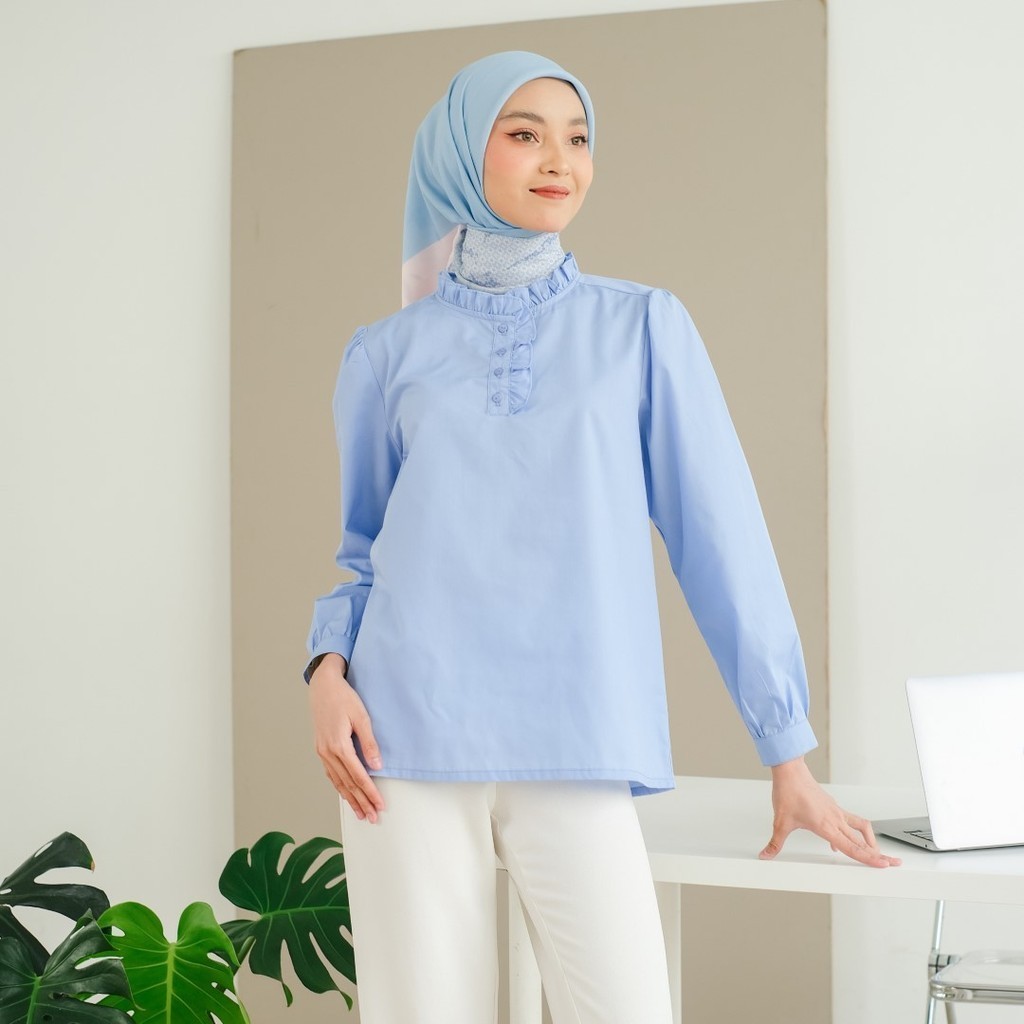 Zoya AZALEA Blouse - Atasan Wanita Wudhu Busui Friendly - Bahan Cotton