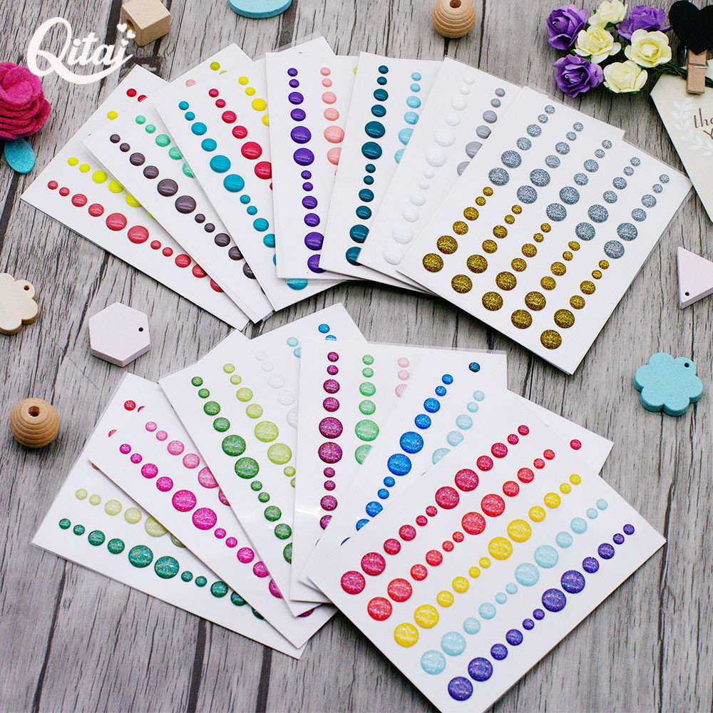 

Enamel Dots Resin Stickers QITAI 13PCS Sugar Sprinkles Self-Adhesive For Scrapbooking DIY Crafts Card Making Decoration ES060