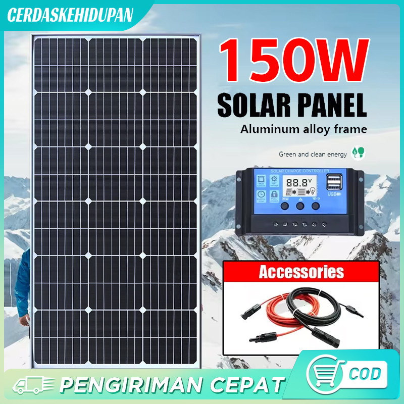 【150W】Solar Panel Panel Surya Pembangkit Listrik Tenaga Surya With Pengontr