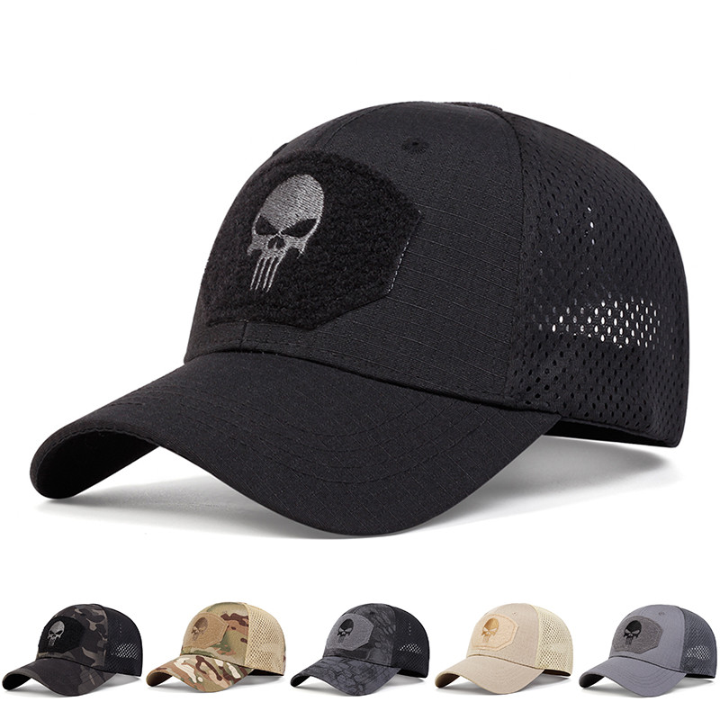 

Unisex Skull Embroidery Lable Breathable Baseball Caps Spring and Autumn Outdoor Adjustable Casual Hat Sunscreen Hat