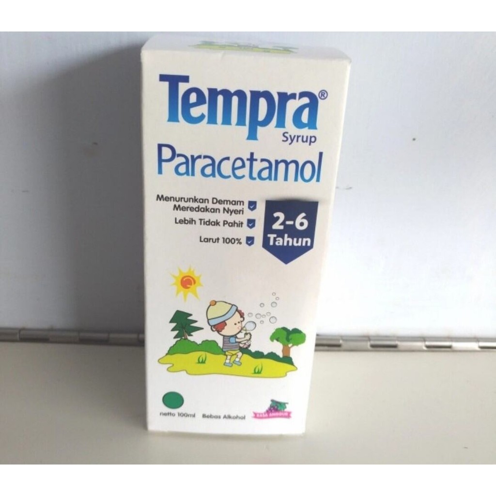 Tempra sirup 100 ml rasa anggur obat demam turun panas anak 2-6 tahun paracetamol
