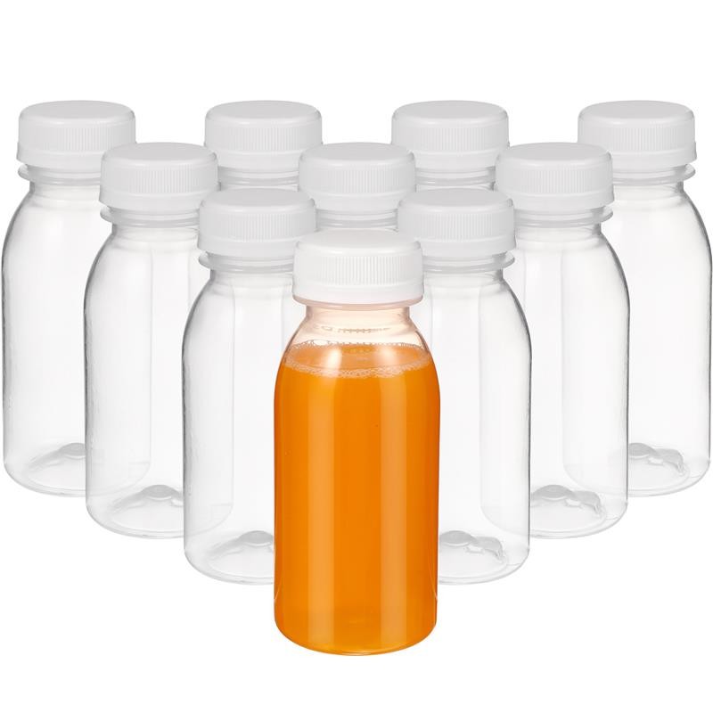 10pcs 250/250/300/350ml Transparent Water Bottle Plastic Juice Bottle PET Milk Beverage Bottle With 