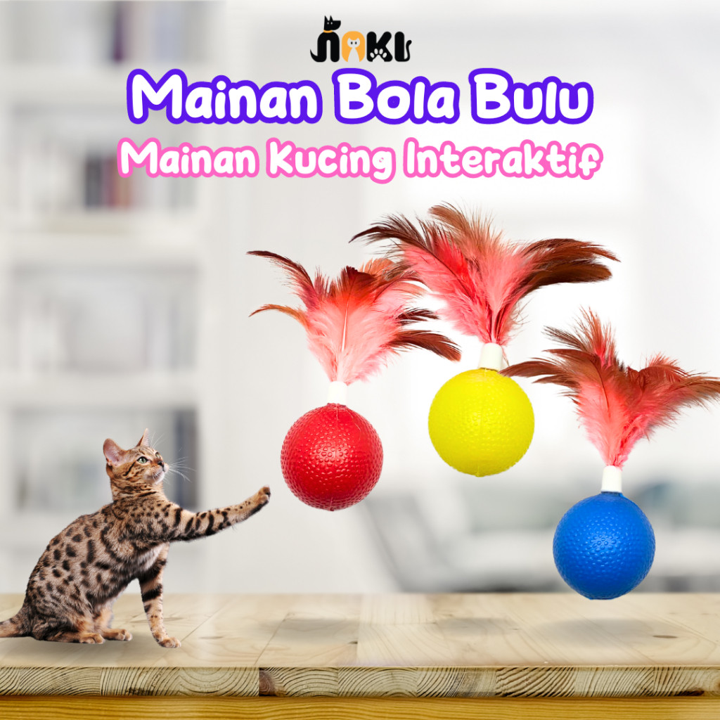 [GROSIR] MAINAN KUCING BOLA KUCING BOLA BULU WARNA WARNI MAINAN BOLA BULU KUCING PREMIUM QUALITY MAI
