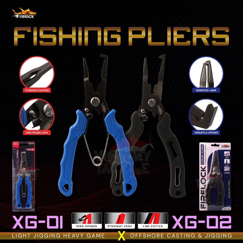 TANG PANCING FIRELOCK FISHING PLIERS HEAVY GAME OFFSHORE CASTING & JIGGING XG-01 XG-02 Pusat Alat Pa