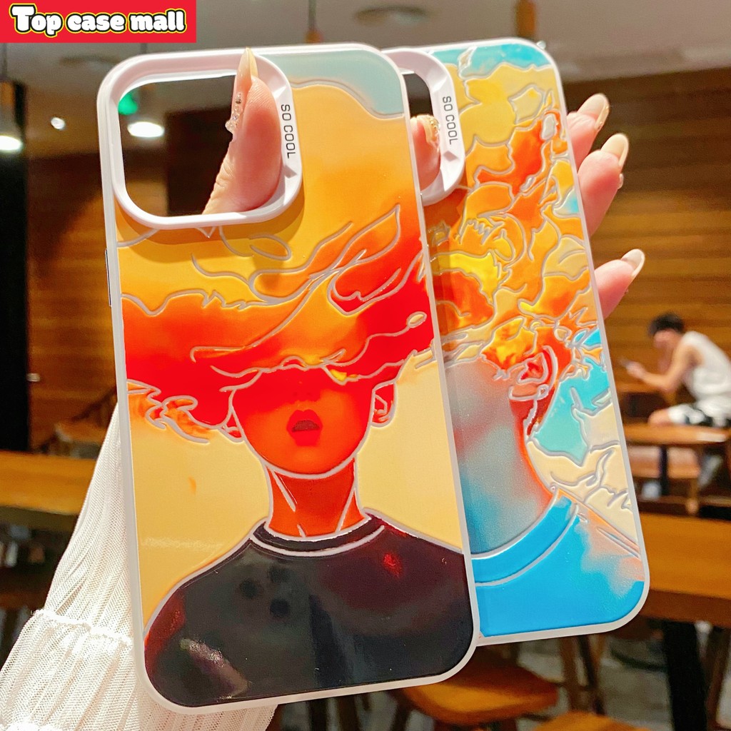 Silver White Case iPhone 13 pola pria kreatif Penutup Penuh Perlindungan Penuh For Case iPhone 15 X 
