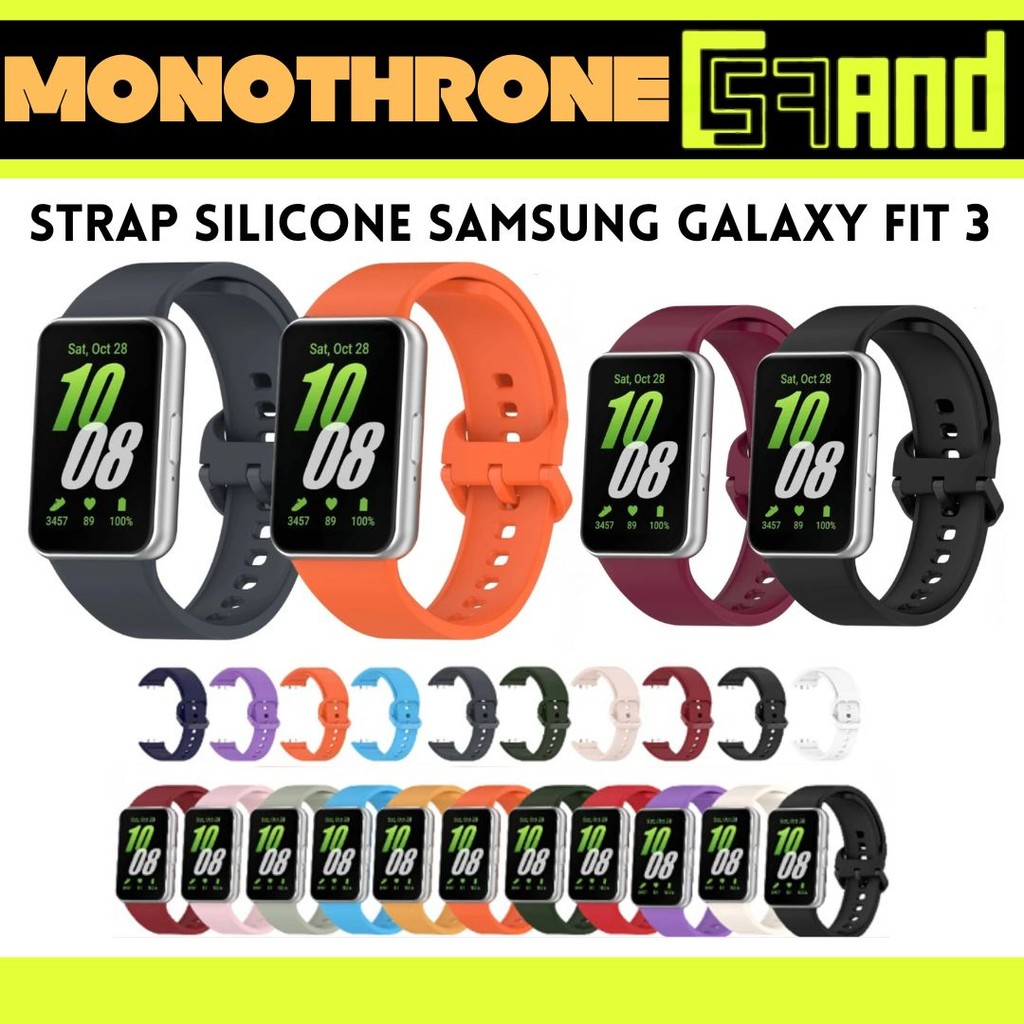 Strap Silicone Samsung Galaxy Fit 3 Tali Jam Samsung Fit 3 Strap Rubber Karet Galaxy Fit 3