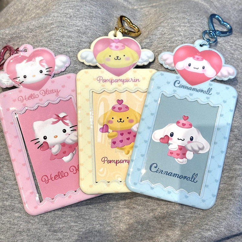 Angel Sanrio Photocard Holder Kawaii Hello Kitty Kuromi Cinnamoroll Purin Pochacco Kpop Idol Photo