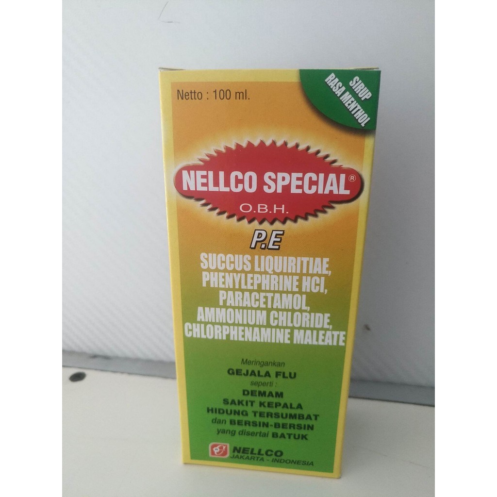 nelco nellco special OBH PE sirup 100ml rasa menthol mentol obat batuk hitam dan pilek dewasa