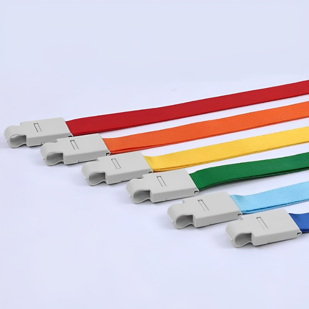 

TALI LANYARD POLOS MODEL JEPIT 1CM HOLDER ID CARD TANPA MINIMAL ORDER GANTUNGAN TALI PANITIA