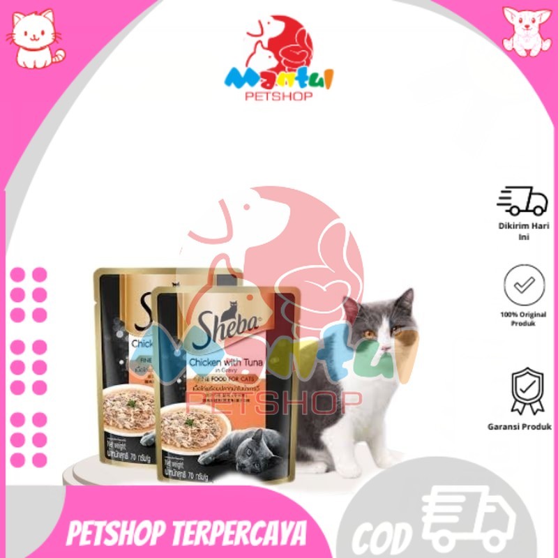 Makanan Kucing Sheba Tuna & Chicken 70gr