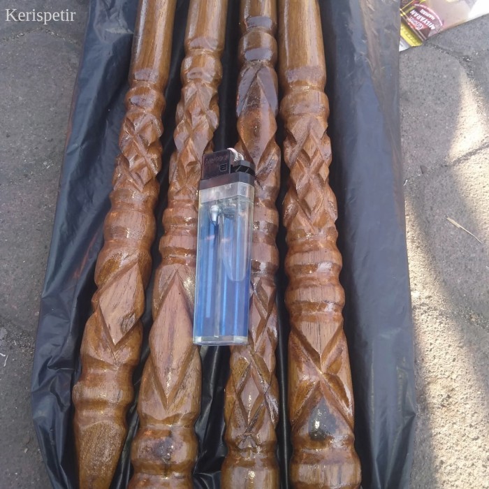 

gagang joran pancing kayu jati ukir murah