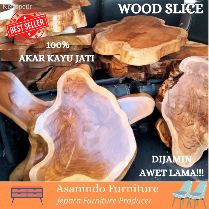 

WOOD SLICE AKAR JATI POTONGAN KAYU JATI AKAR NATURAL murah
