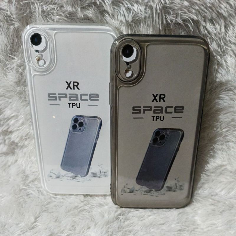 SoftCase Clear Hitam iPhone XR Silikon Casing Space Bening Transparan Protect Camera