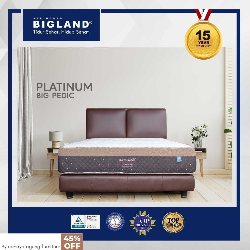 Bigland Springbed New Platinum Big Pedic T.30 - Kasur/Set - FREE BANTAL