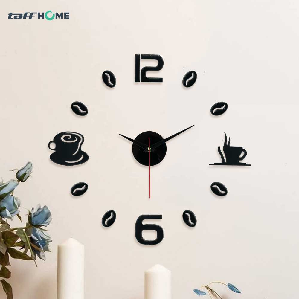 Greshouse Jam Dinding DIY Kopi Ukuran Besar Silent 40-70cm