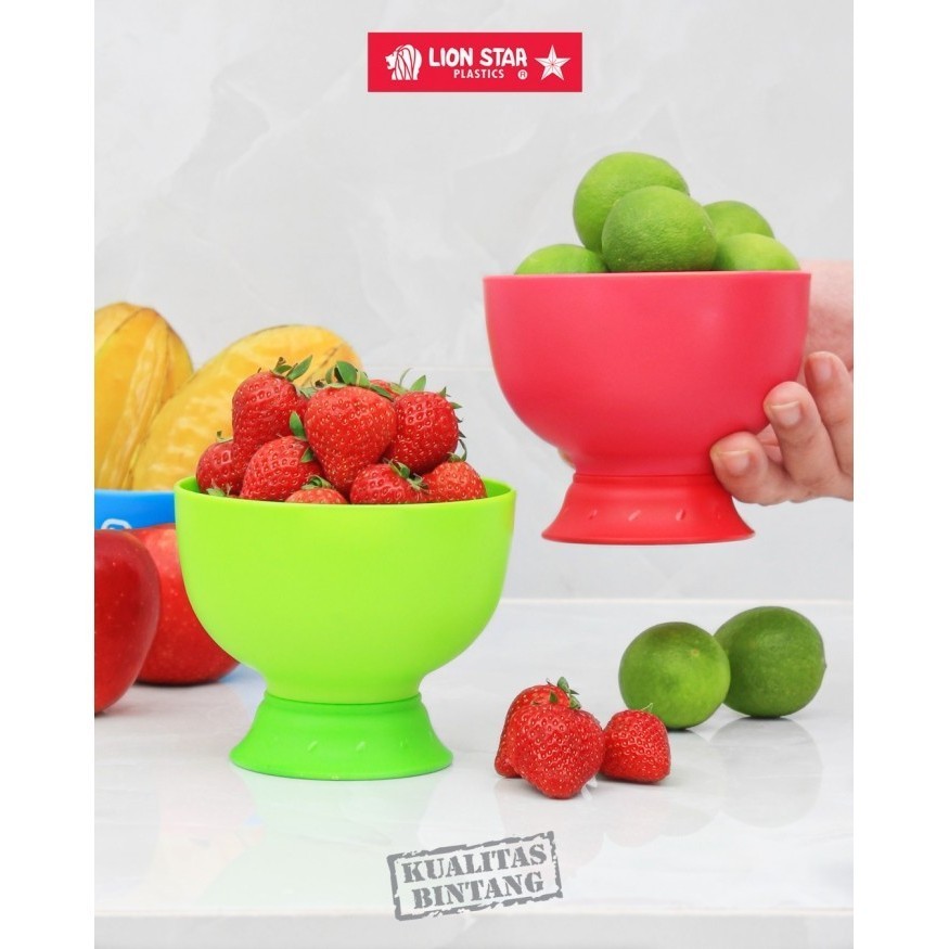 BEZTON Lion Star GC-14 Ruby Bowl 400 ml Mangkok Makan Mangkuk Gelas Es Buah Salad Es Krim Scoop Kuah