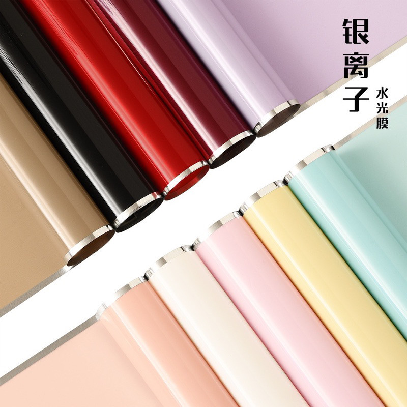 

[ 5 LEMBAR ] Kertas Bunga Cellophane Warna Motif Garis Silver List Paper Flower Wrapping Paper Kertas Buket Bunga AD
