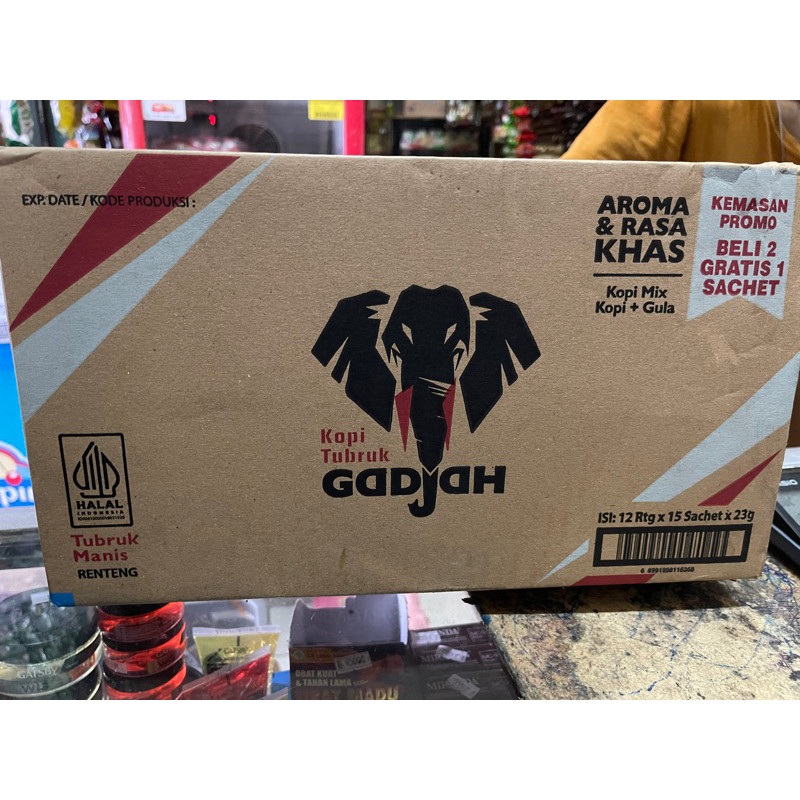 

Kopi Gadjah Sedus Isi 12 Renceng, EXP aman