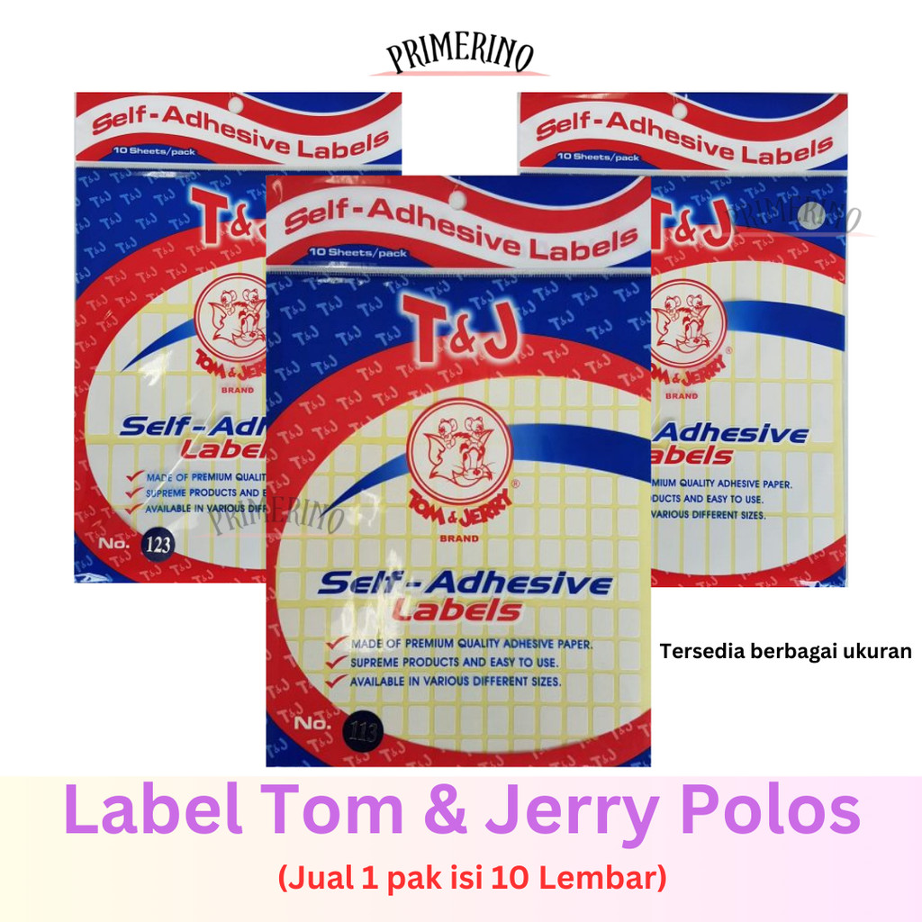 

Label Tom and Jerry T&J No 99 103 104 107 109 112 121 123 127 Tom&Jerry / Kertas Sticker Stiker Labels