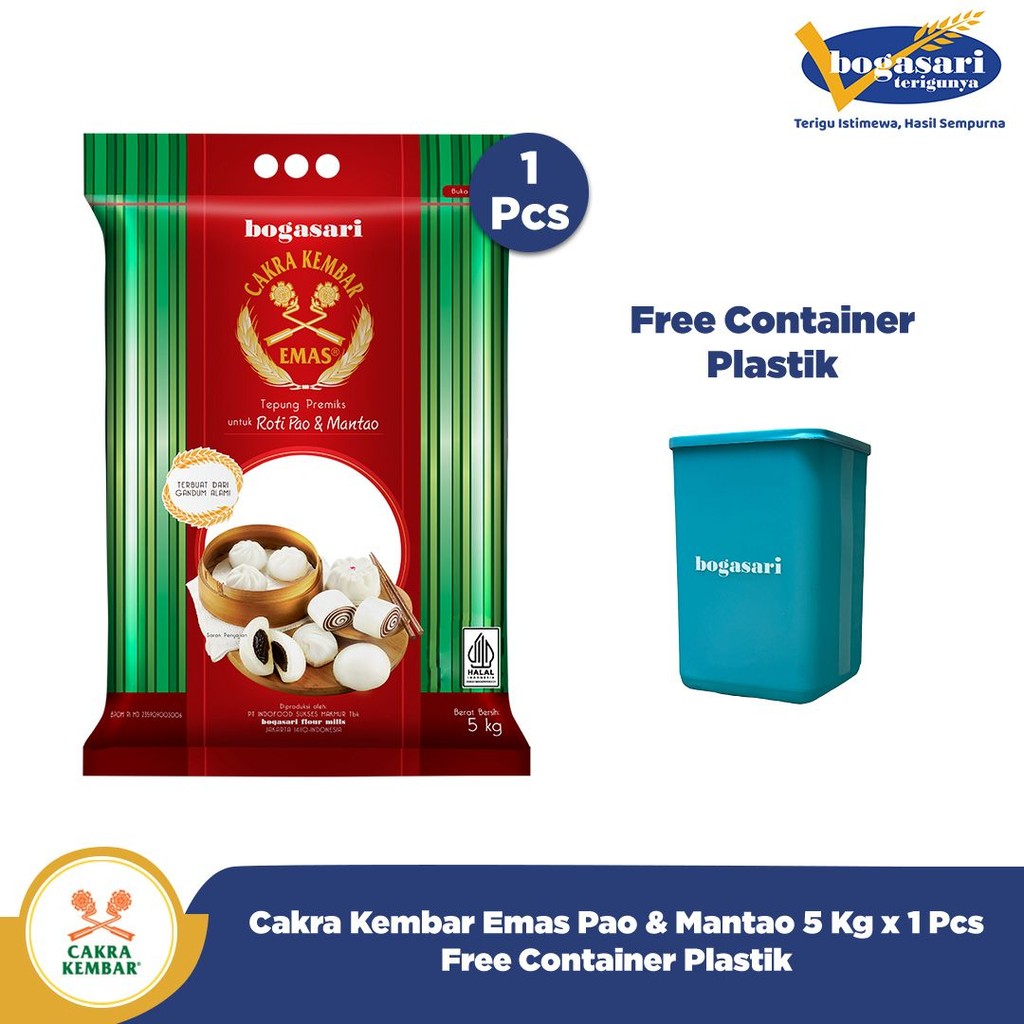 

Cakra Kembar Emas Pao & Mantao 5Kg x 1 pcs gratis Container Plastik