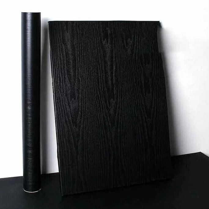 Wallpaper Dinding Kayu Hitam Serat 45cm x 10m - wallpaper dinding 10 meter