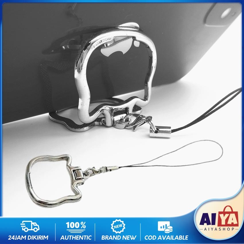 2 in 1 Tail Ring HP Holder Metal Ultra Slim Foldable Ring Finger Grip Stand for Handphone