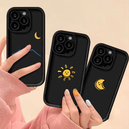 Couple sun and moon pattern phone case Casing hp For Samsung Galaxy A05 A05s A7 A70 A70s A71 A15 A25
