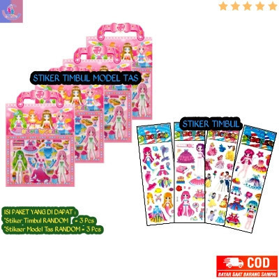 

Paket 6 Stiker Anak Timbul Karakter Dan Stiker Model Tas / Karakter RANDOM / Mainan Anak / S B
